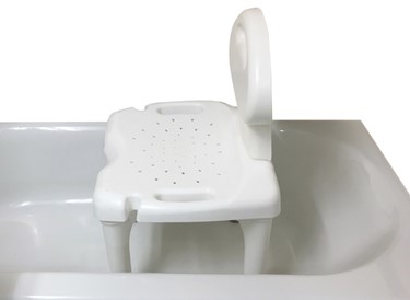 Bath seat with back rest